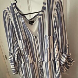Torrid Blue/White Striped Mini Dress